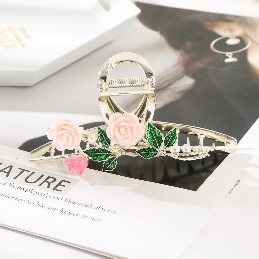 Kẹp Tóc Móng Vuốt Lớn Bằng Hợp Kim Hình Hoa Màu Vàng Thời Trang Hàn Quốc Cho Nữ