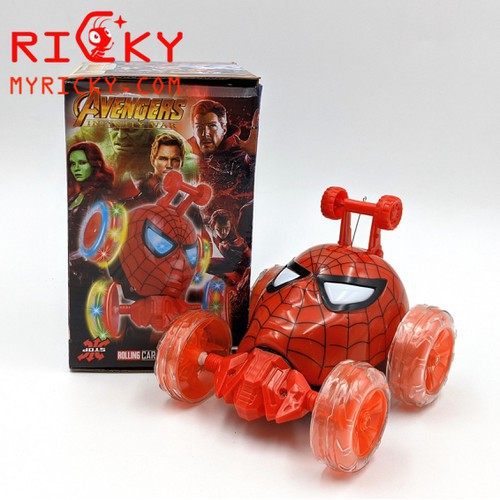 [FreeShip] Xe điều khiển nhào lộn Spider Man ĐÈN + NHẠC - 0135B