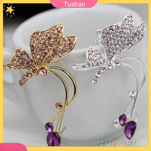 Hoa tai hình bướm đính đá lấp lánh thanh lịch cho nữ