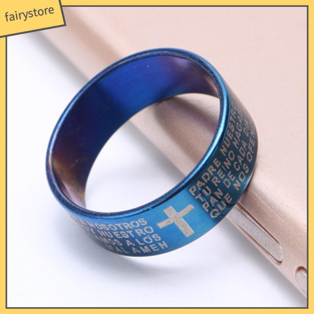 Nhẫn cặp đôi bằng thép titan khắc chữ thời trang