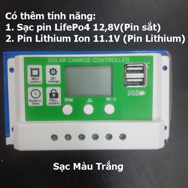 Điều khiển sạc năng lượng mặt trời 12v 30A 24v 30A tự động nhận bình