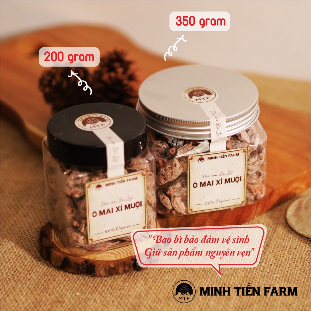 Xí muội ô mai đào chua ngọt không hạt 200gr- 350gr Gốc Đà Lạt Minh Tiến Farm