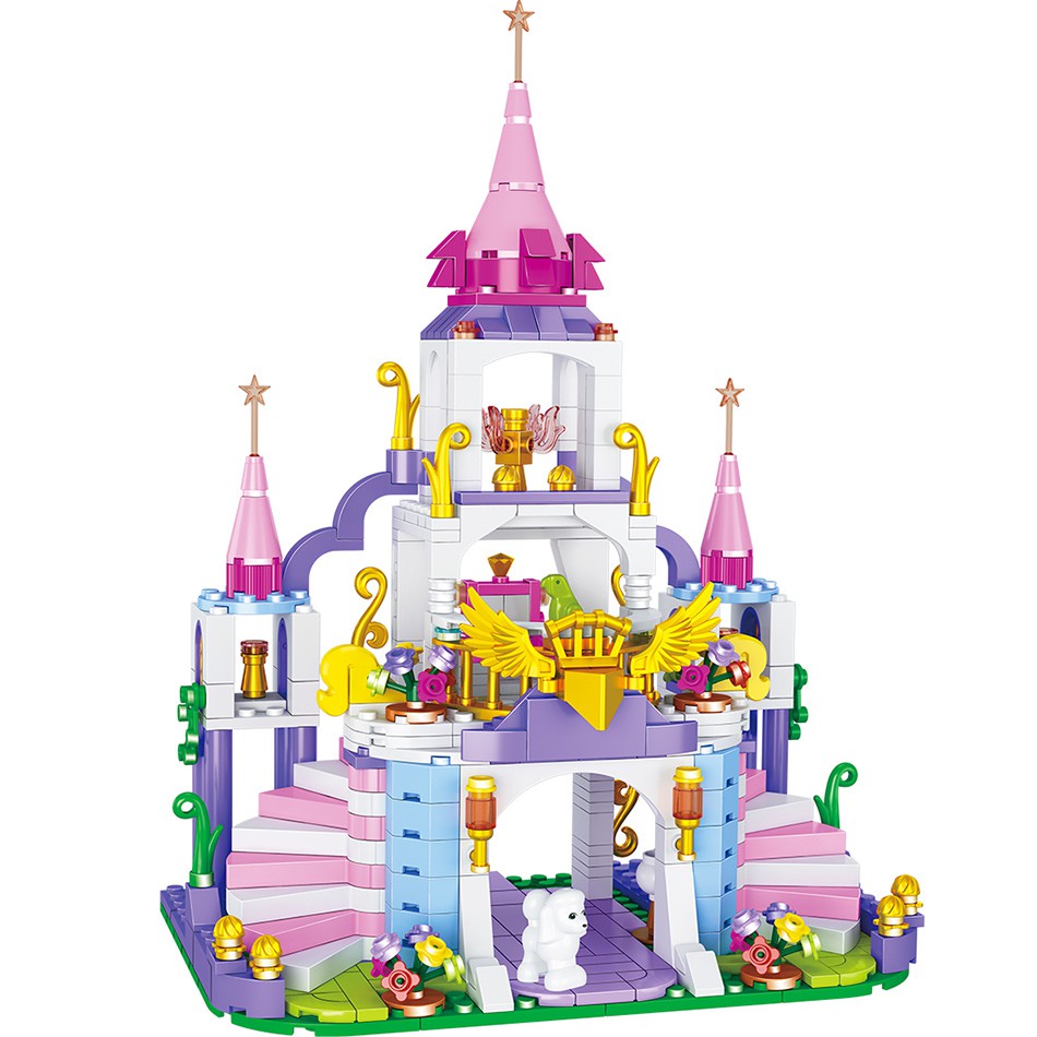 Bộ đồ chơi lắp ráp LEGO lâu đài công chúa 500 khối HUIQIBAO TOYS cho bé