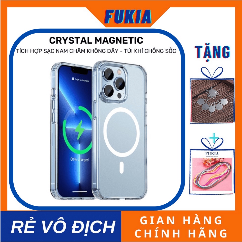 Ốp Hỗ Trợ Sạc Không Dây Crystal Trong Suốt Chống Sốc 4 Góc Cho Ip 11 Pro Max 12 Pro Max 13 Pro Max - TT004
