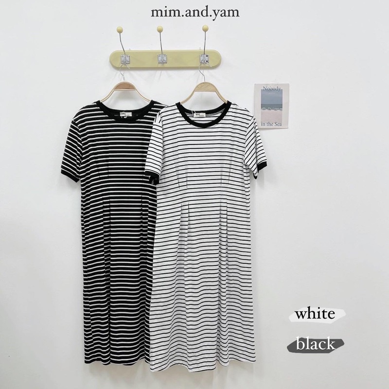 Váy thun kẻ 2 màu