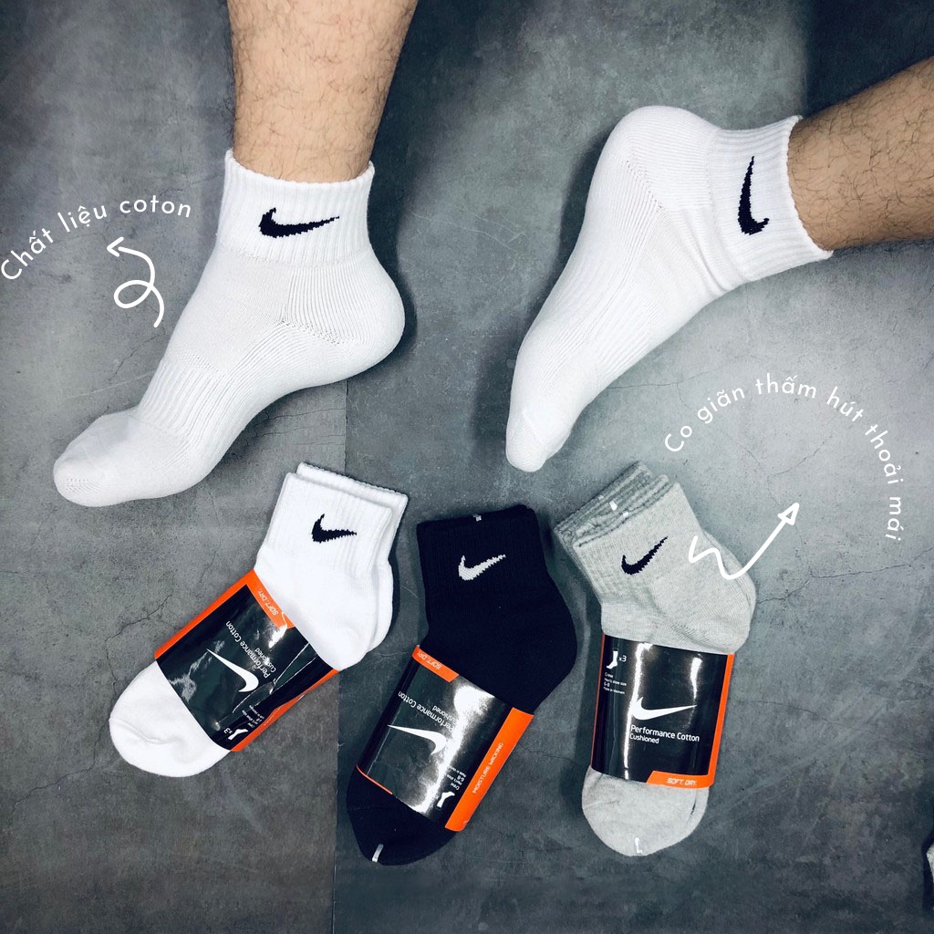 Vớ Tất Nike Thể Thao Nhập Khẩu Cổ Trung Cao Cấp Cho Nam Và Nữ