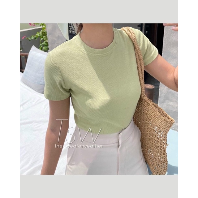Áo thun tăm basic màu pastel