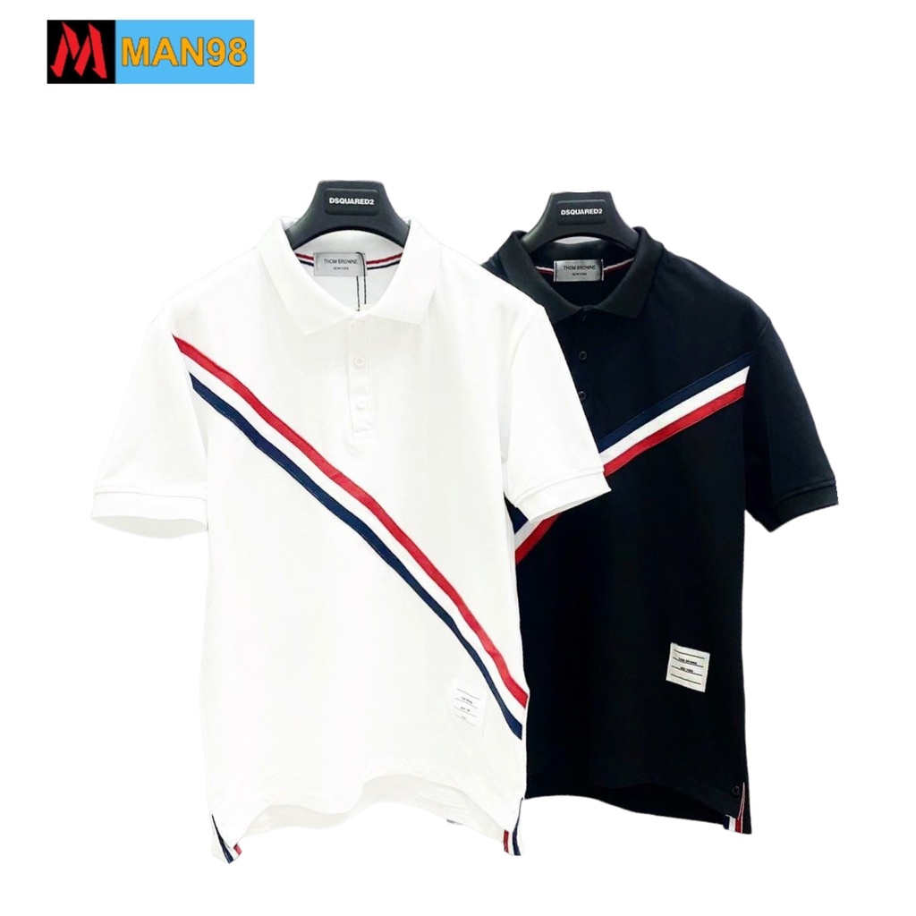Áo polo nam có cổ kẻ chéo chất cotton PL27