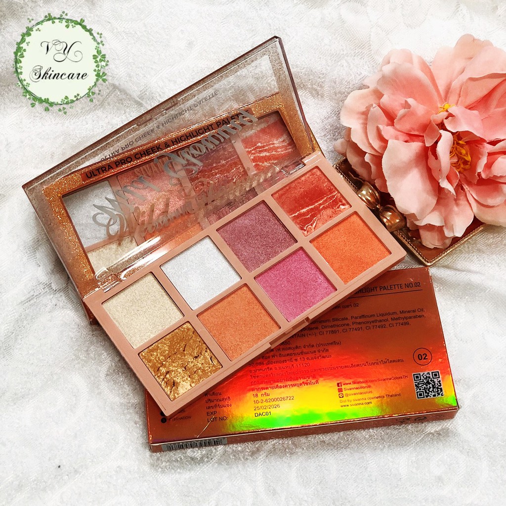 Bảng Phấn Má Hồng & Bắt Sáng Sivanna Colors WilD Glowing Ultra Pro Cheek & Highlight Palette HF3017 | BigBuy360 - bigbuy360.vn