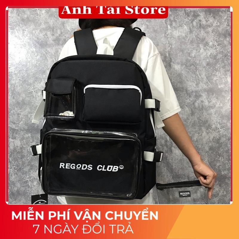 Balo thời trang nam nữ cặp học sinh kích cỡ lớn nhiều ngăn đựng chất vải canvas chống thấm nước tặng hộp đựng bút LA 877