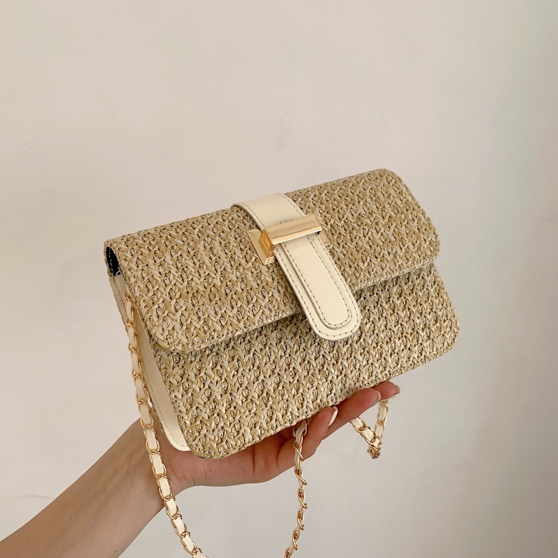 Túi đeo chéo JASMIN NOIR đan rơm thời trang Hàn Quốc dành cho nữ