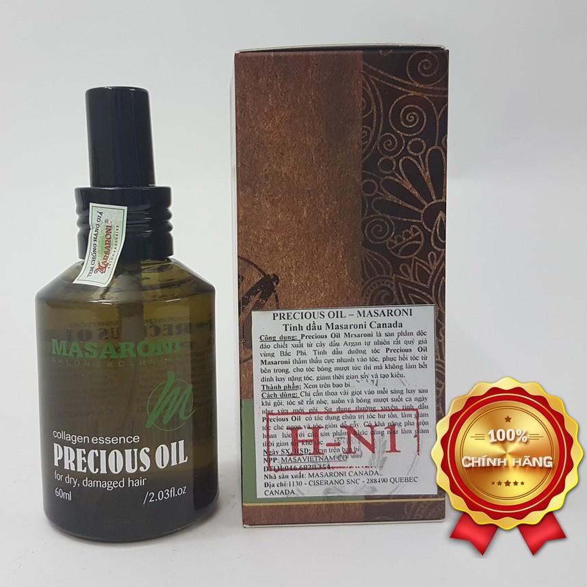 Tinh dầu dưỡng tóc Masaroni Argan Precious Oil 60ml