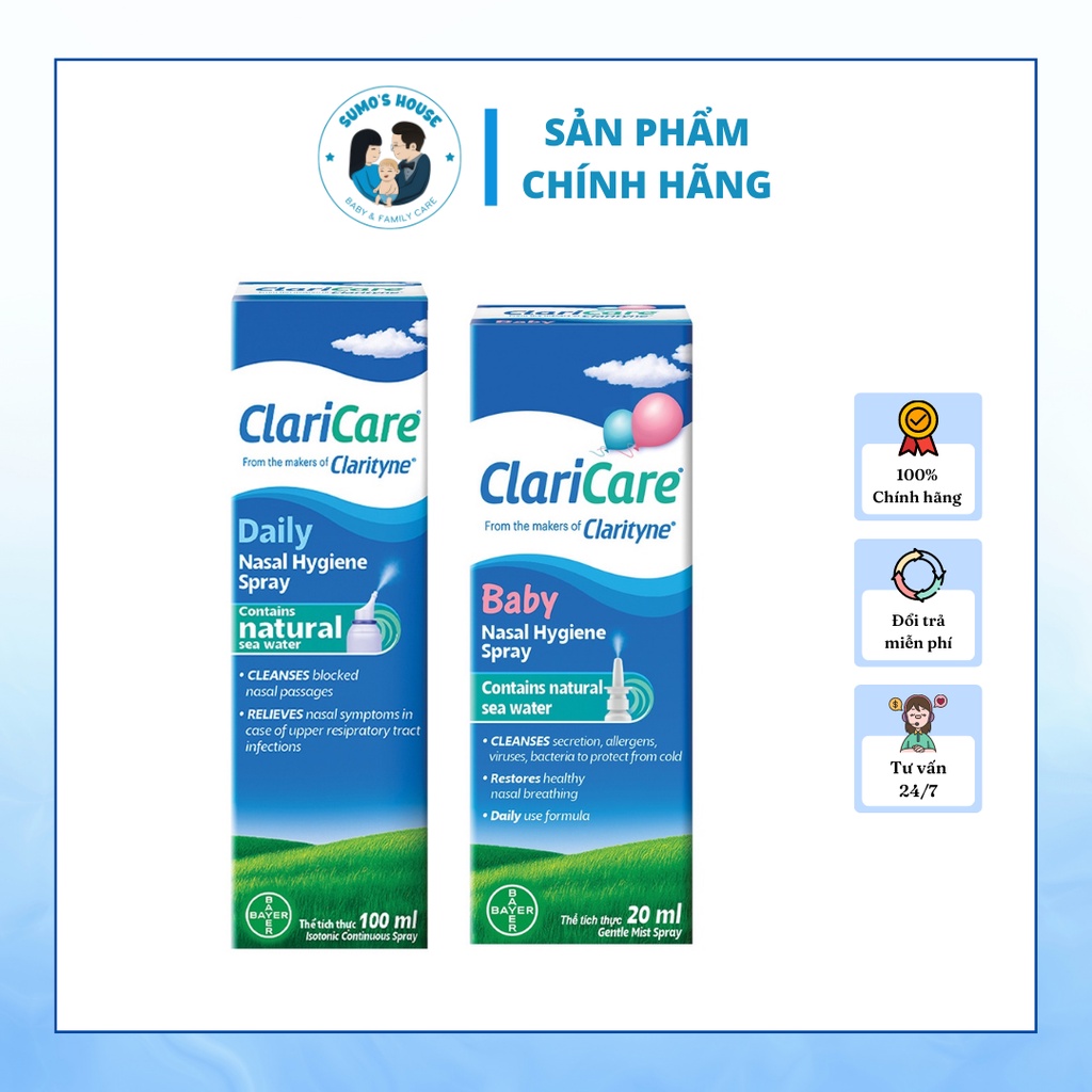 Dung Dịch Xịt Vệ Sinh Mũi Claricare