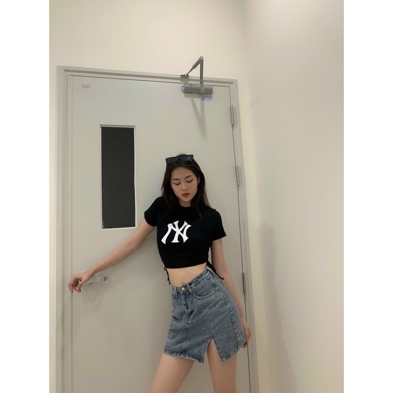 [Mã FAMAYWA giảm 10K đơn 50K] VIDEO_Áo croptop rút dây 2 bên eo in NYork | BigBuy360 - bigbuy360.vn
