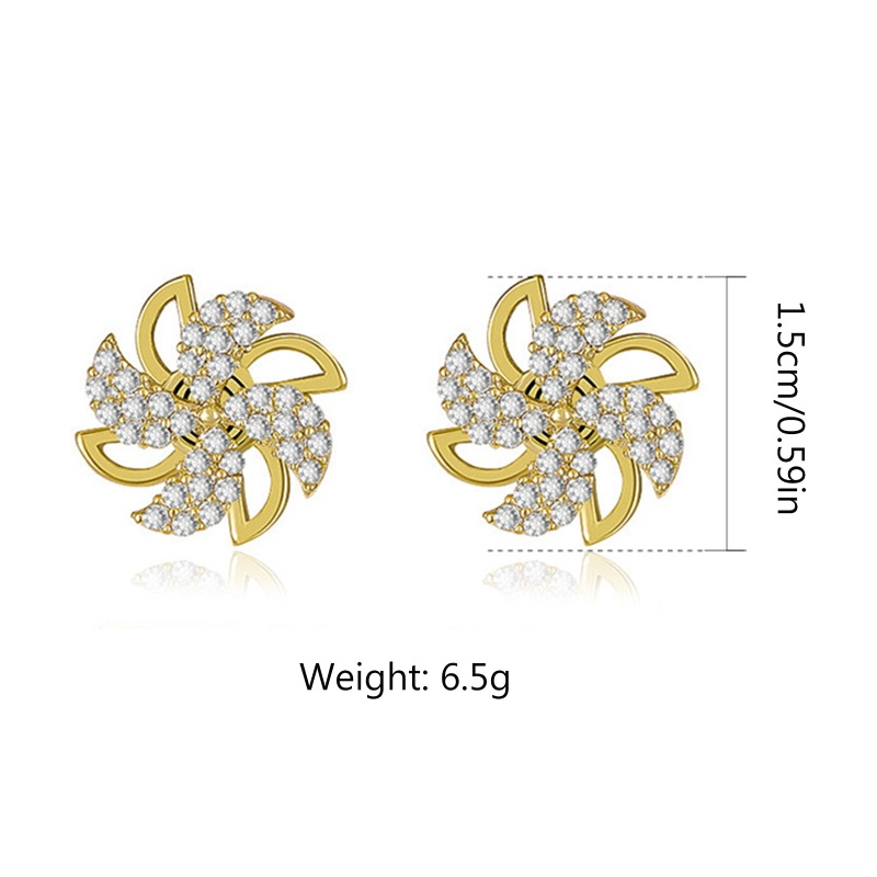 Bông Tai Hình Cối Xay Gió Đính Đá Sáng Tạo