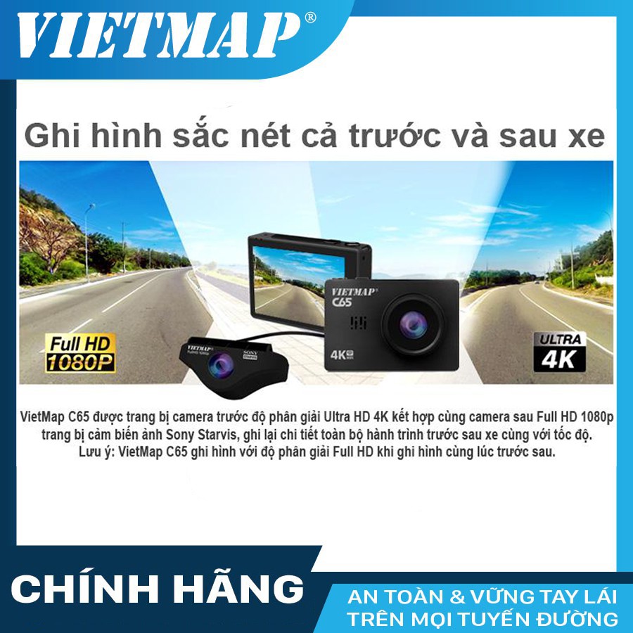 Camera hành trình VIETMAP C65 cho xe ô tô + thẻ nhớ 32/64GB Class 10