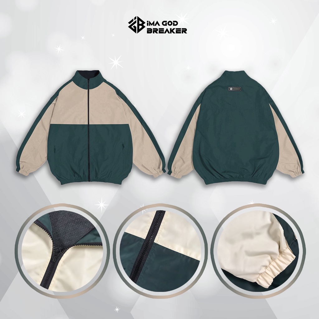 Áo Khoác Windbreaker Xanh Be iMA God Breaker Local Brand