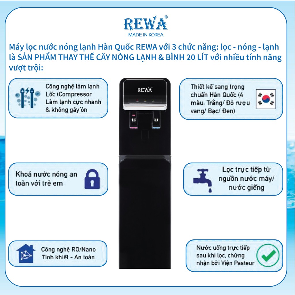 Máy Lọc Nước Nóng Lạnh Rewa RW-NA-800 | BigBuy360 - bigbuy360.vn