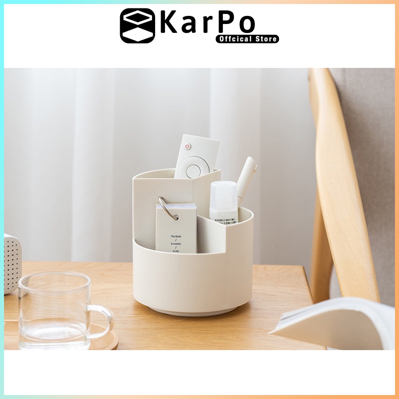 Cốc đựng bút, dụng cụ học tập, đồ dùng cá nhân KarPo CB-102 xoay 360 độ tiện dụng