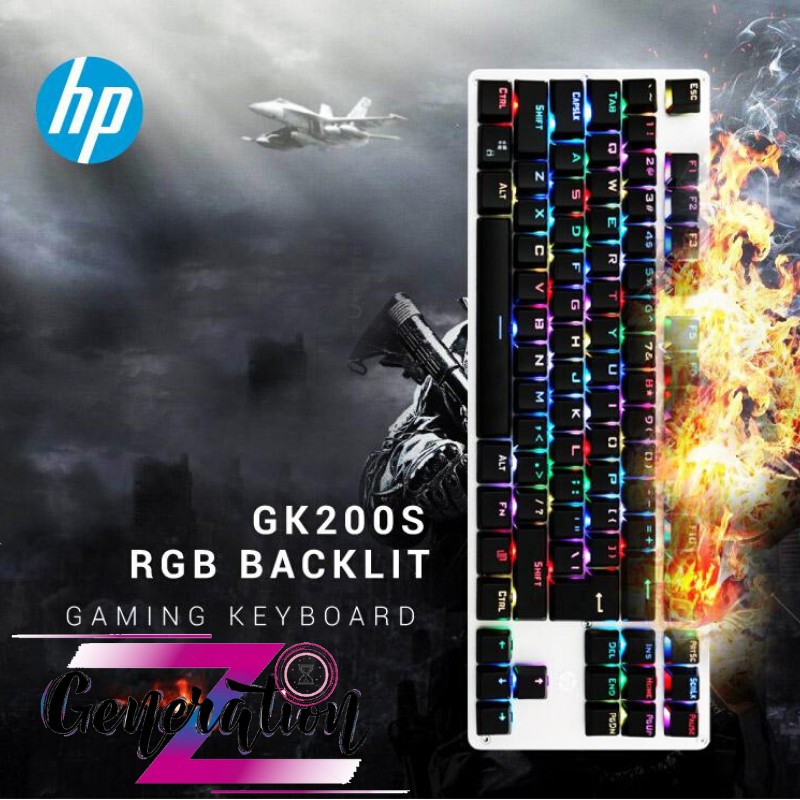 Bàn phím cơ Blue Swich HP GK200S loại 87 phím - KEYBOARD LED HP GK200S