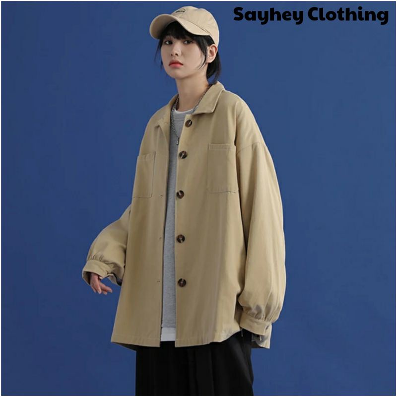 Áo khoác kaki nam nữ Ulzzang form rộng Unisex Basic Oversize Jacket