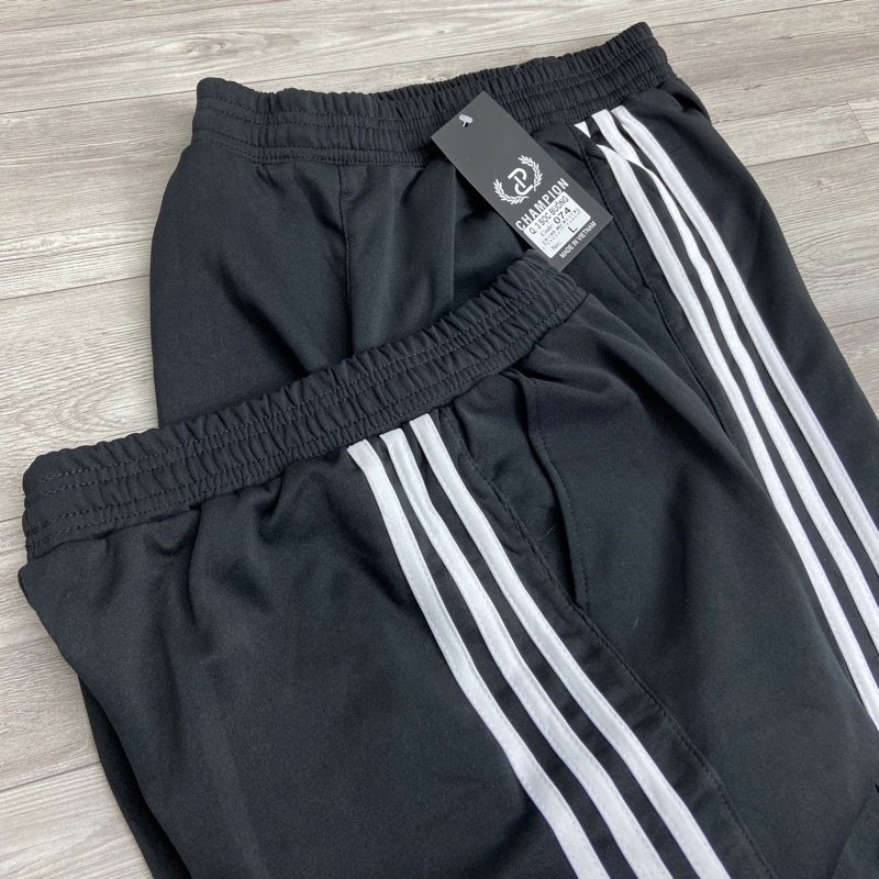 Quần 3 sọc dáng suông gấu buông chất poly umi unisex Quần thể thao nam nữ