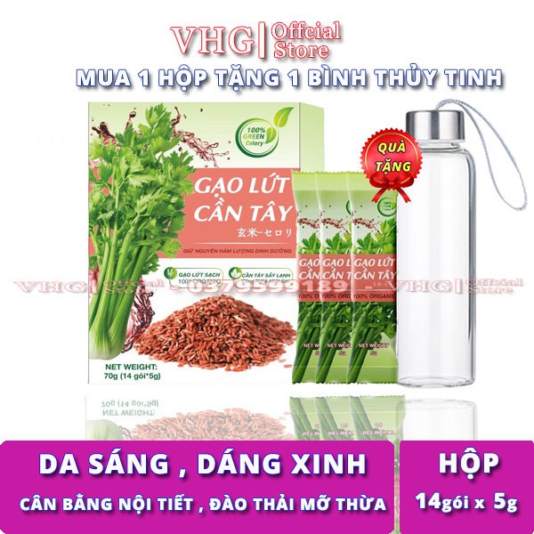 Bột gạo lứt cần tây Green Celery giảm cân hiệu quả Hộp 70g ( 14 gói x 5g )