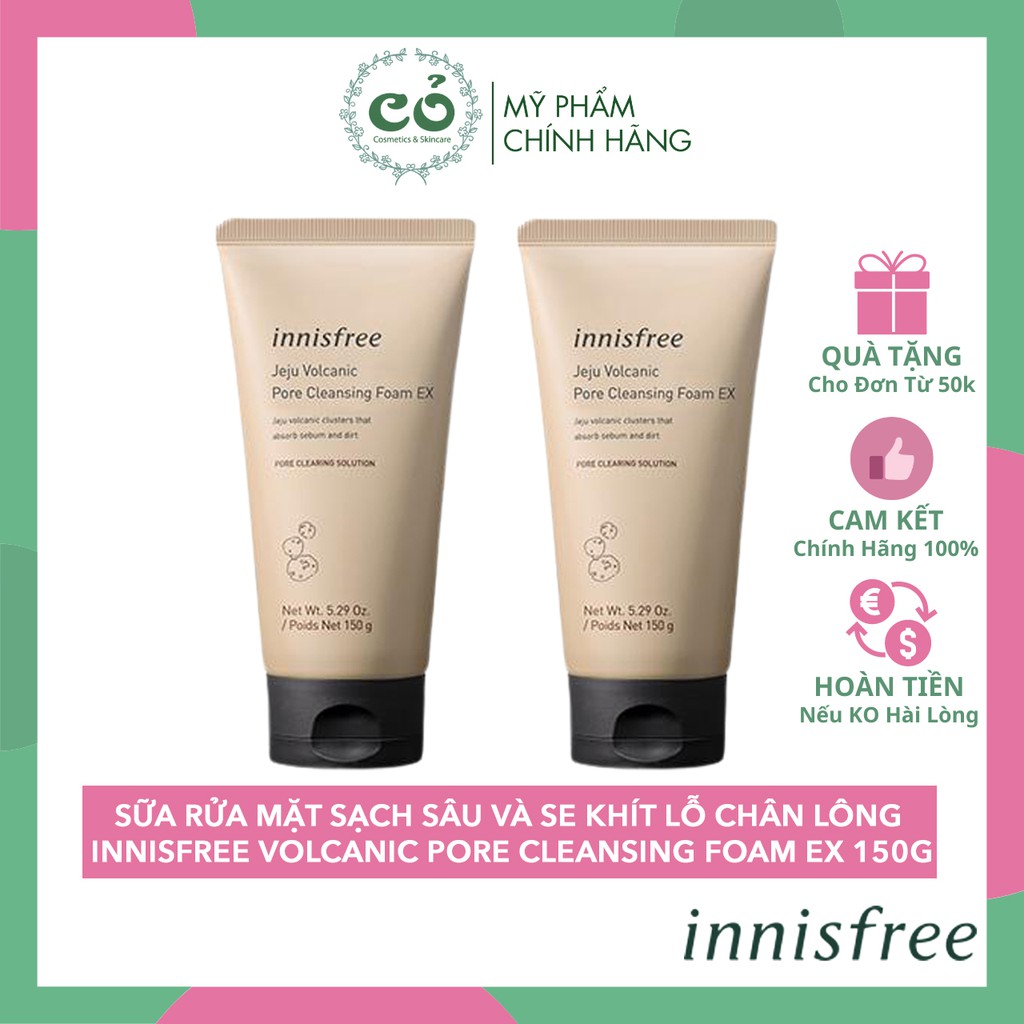 [Mã SKAMCLU9 giảm 10% đơn 100K] Sữa Rửa Mặt Sạch Sâu và Se Khít Lỗ Chân Lông Jeju Volcanic Pore Cleansing Foam Innisfree