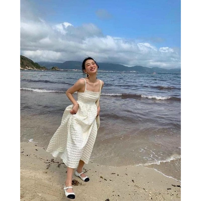 Đầm dáng dài 2S cho phái nữ, đầm xòe nữ, phong cách trẻ trung nữ tính, hàng đẹp bán shop, phom dưới 54kg | BigBuy360 - bigbuy360.vn