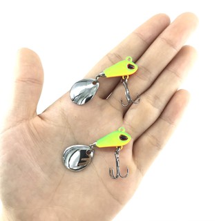 COMBO 2 mồi cá sắt giả mini câu lure suối TQ có thìa xoay tròn, mồi câu cá mương cá lóc hiệu quả (dài 2cm x nặng 6gam)