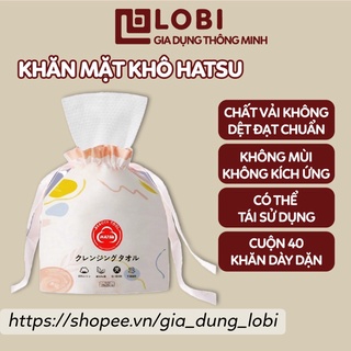 Khăn mặt khô HATSU dùng 1 lần lau khô lau ướt, Bông tẩy trang, Giấy lau mặt tẩy trang dùng một lần có thể tái sử dụng