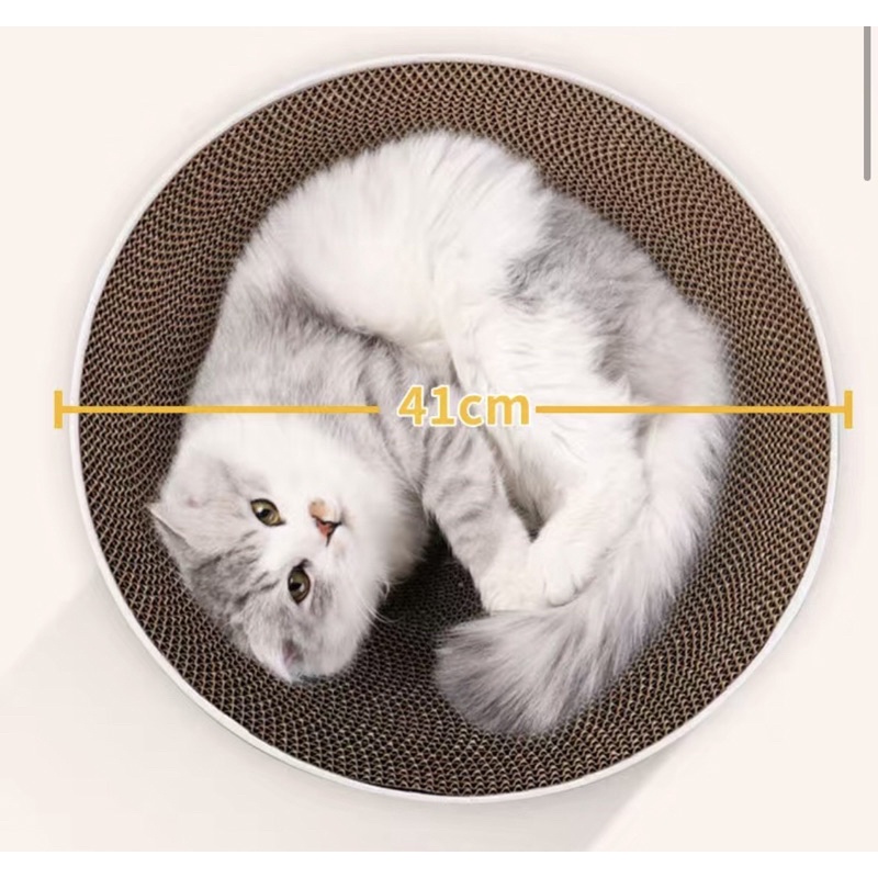 Bàn cào móng hình tròn size bự - Ổ nằm cho mèo tặng catnip kích thước 41x10cm