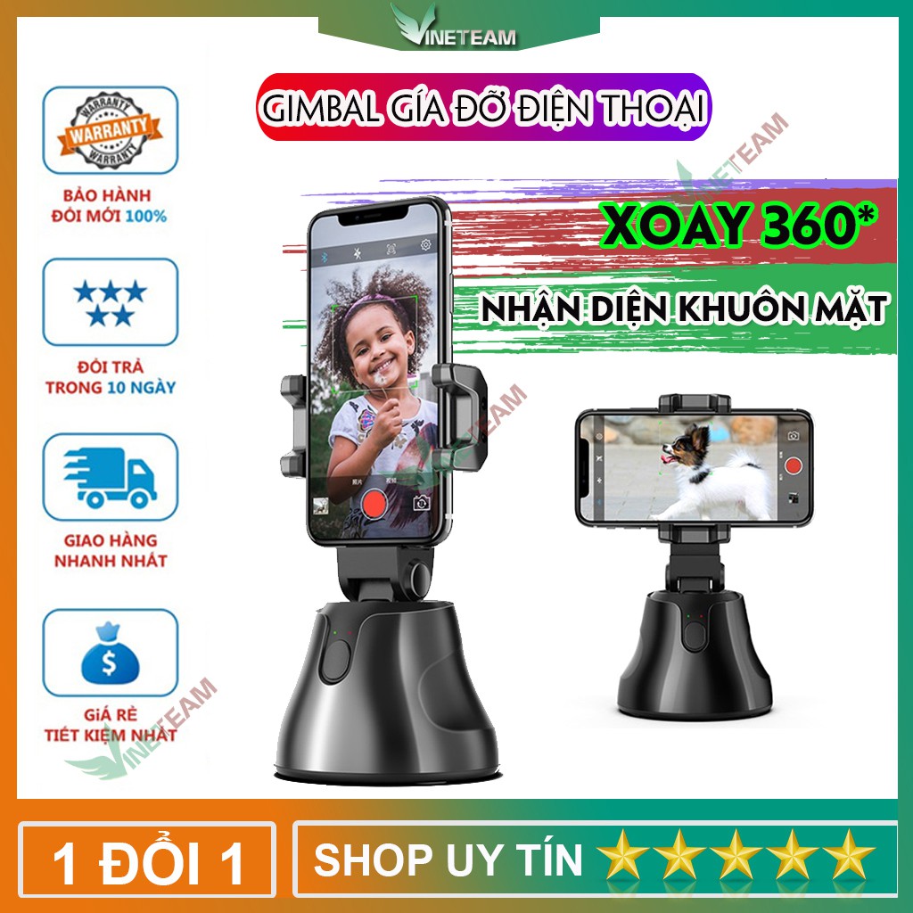 Giá đỡ cảm biến thông minh quay phim chụp hình xoay 360 độ Apai Genie ✔Nhận diện khuôn mặt✔Bảo hành chính hãng -dc4171