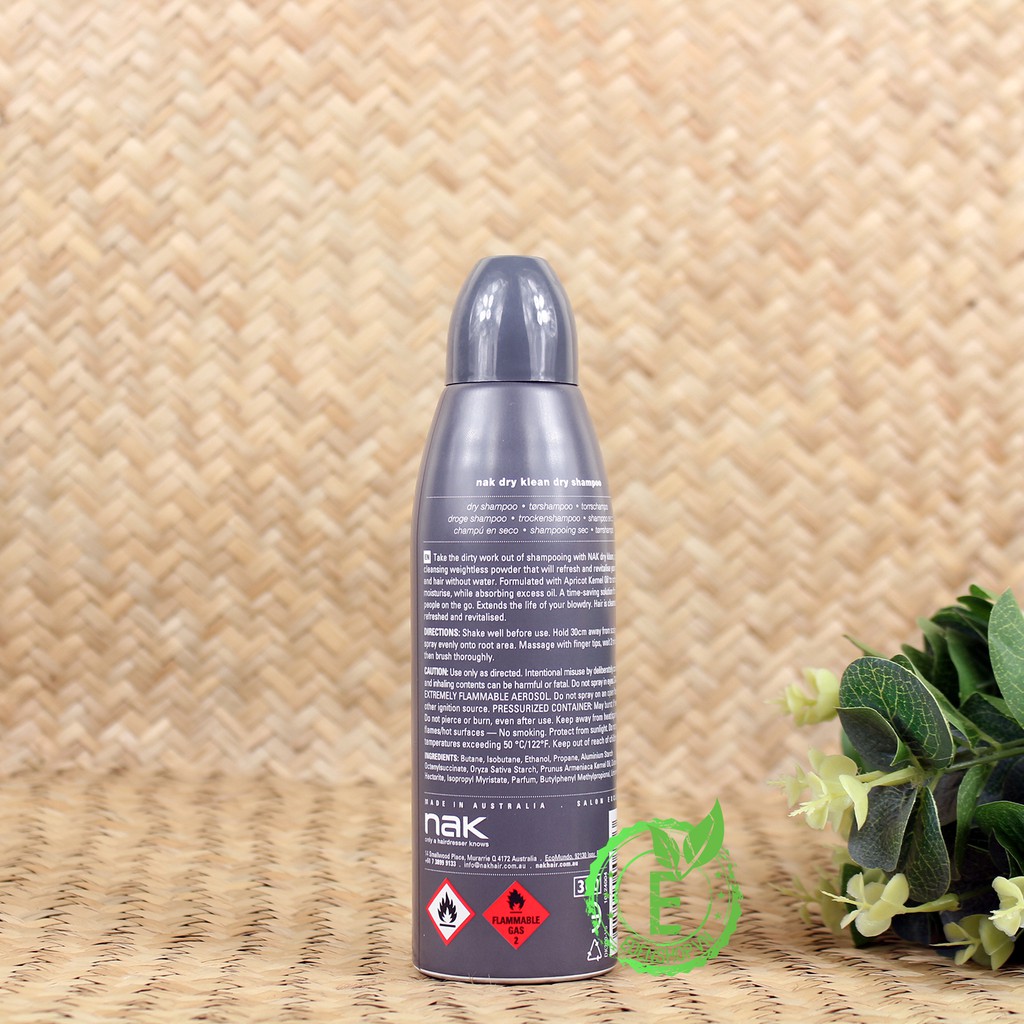 [ CHÍNH HÃNG - SHOP TPHCM] Dầu Gội Khô Nak Dry Klean Dry Shampoo 200ml | Làm sạch tóc tức thì - Nhập khẩu Úc