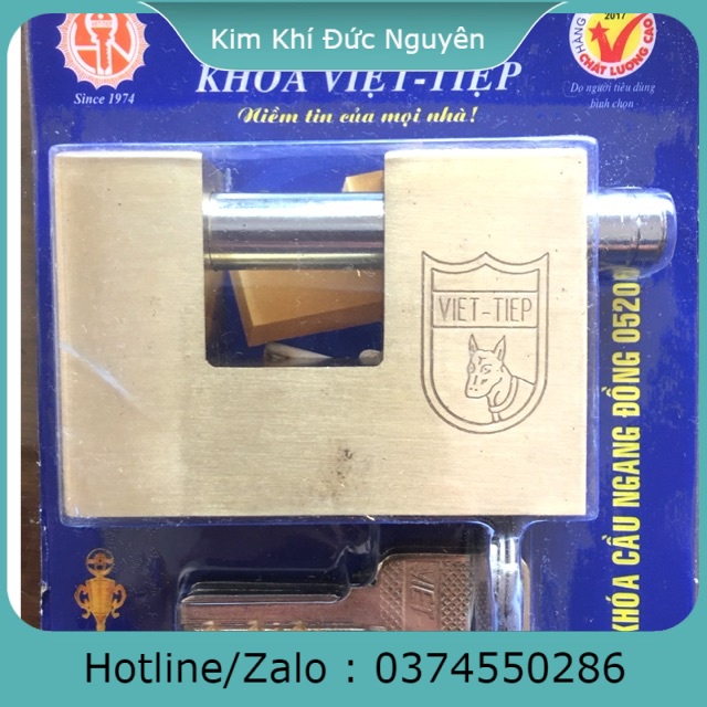 Khoá Ngang Đồng Việt Tiệp 05206 chính hãng KIM KHÍ ĐỨC NGUYÊN