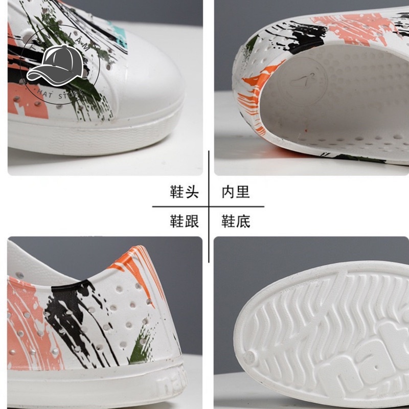 Giày nhựa WNC NATIVE đi mưa đi biển nam nữ thời trang nhựa xốp siêu nhẹ siêu mềm không thấm nước-