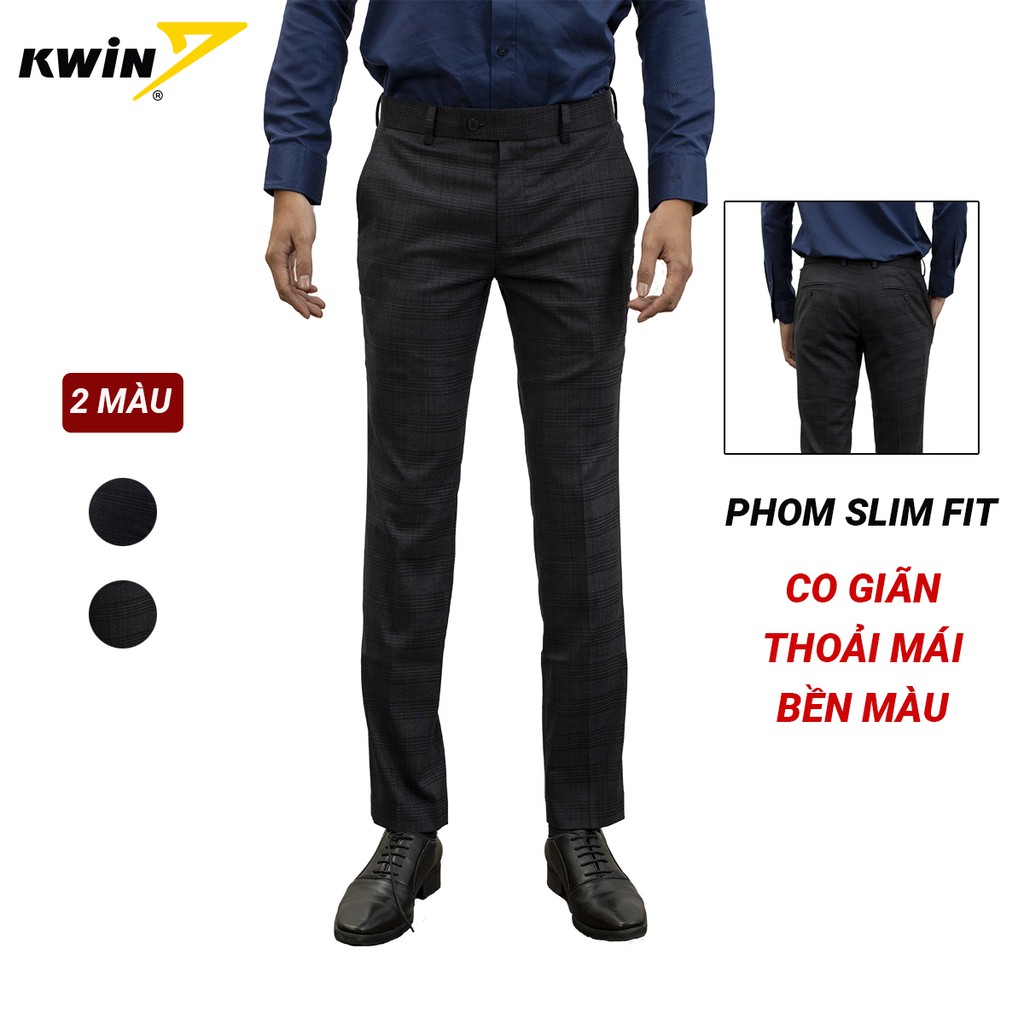 Quần Âu Nam Kwin họa tiết kẻ ô sang trọng, đường may tỉ mỉ, chất thoáng mát - KTR01509