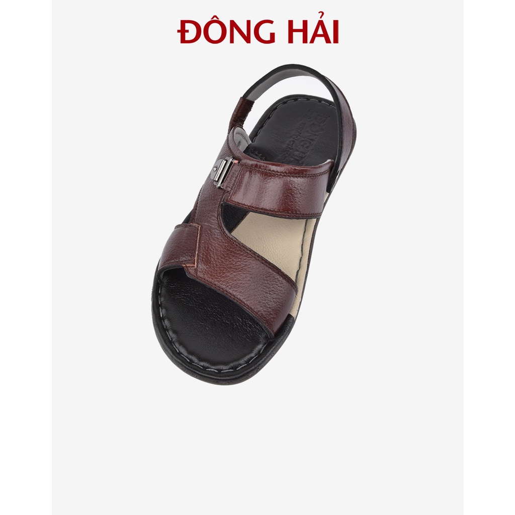 Giày Sandal nam Đông Hải quai ngang chất liệu da bò cao cấp đế  cao su chắc chắn - S1110