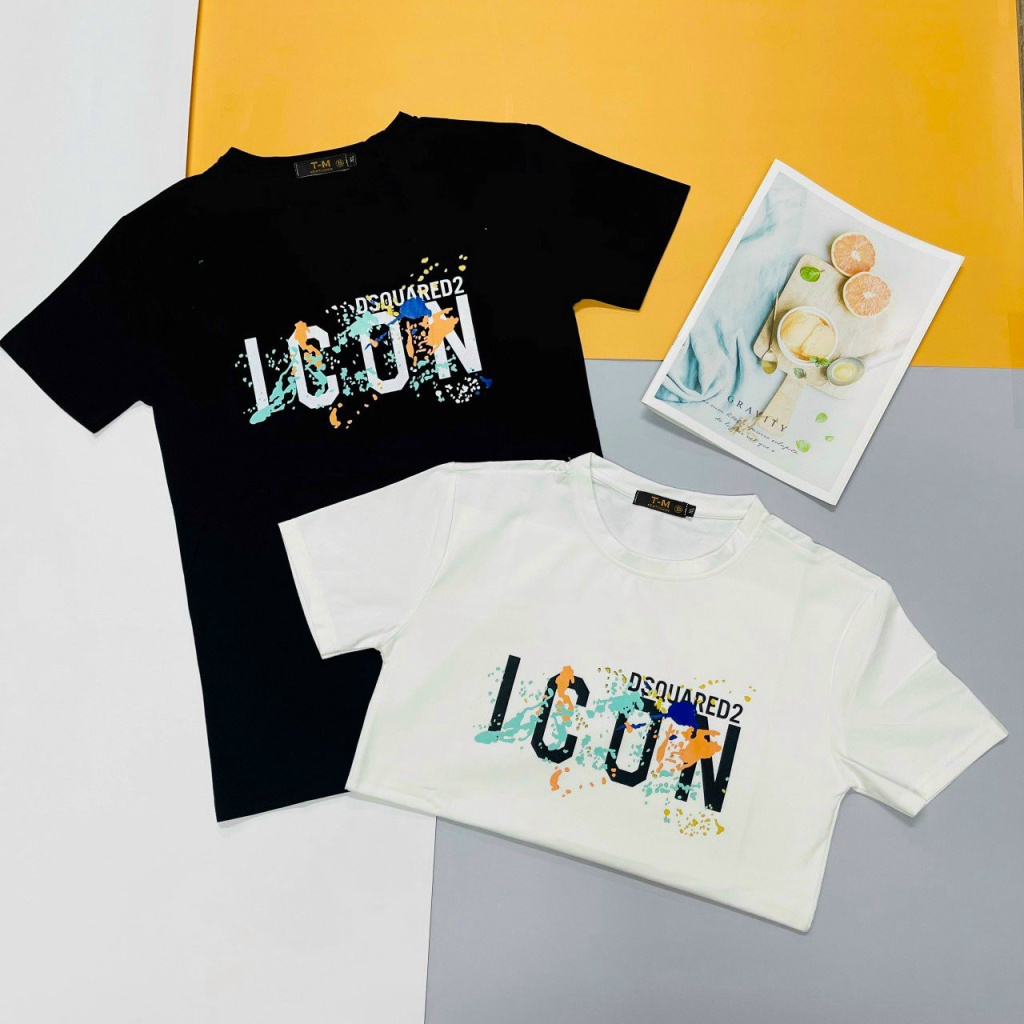Áo Thun Nam Có Tay Ngắn Cổ Tròn Phối Họa Tiết Chữ ICON 3D Đẹp Mắt Chất Cotton Mềm Mát Dễ Vận Động [NEW UNISEX]