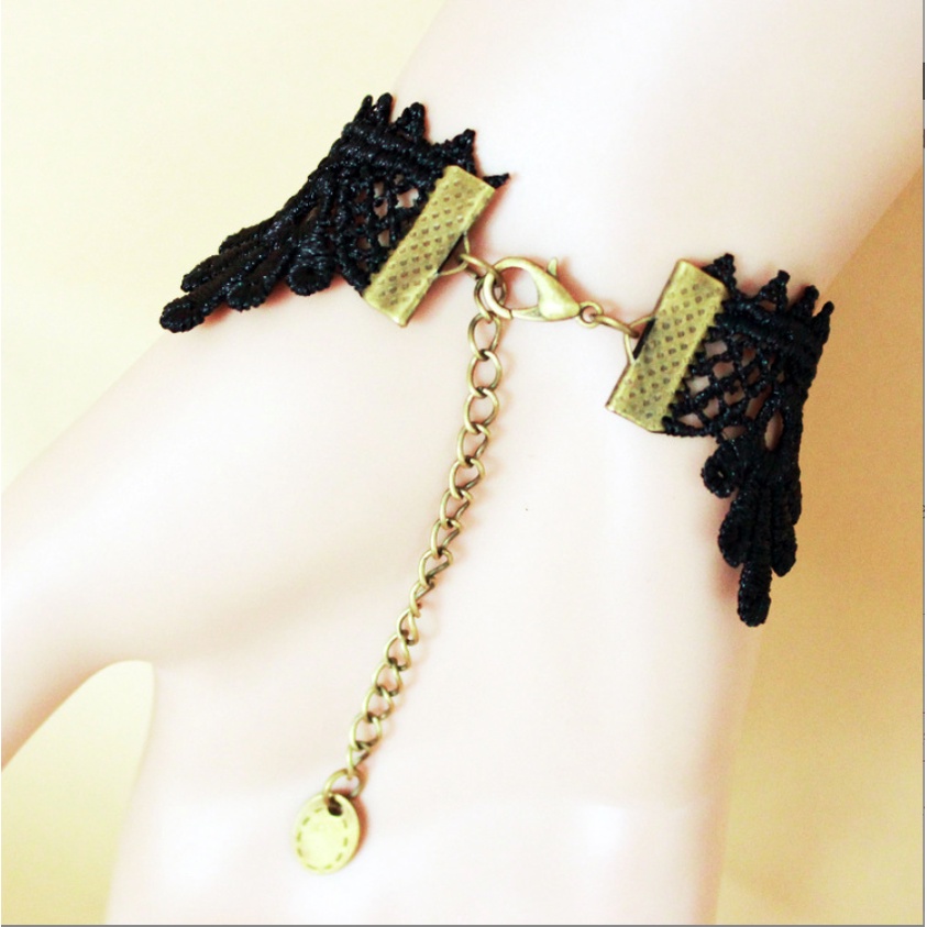 Lắc tay vòng tay nữ choker tự điều chỉnh kích thước ren hoa hồng hàn quốc dễ thương