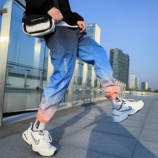 [S-3xl] Dạo Phố Khiêu Vũ Thời Trang Phong Cách Preppy Khách sạn Quần Áo Bé Trai Quần Màu Gradient Quần Thể Thao Thanh Niên Quần Legging Quần Anh Thời Trang Retro Quần Harem Rời Phù Hợp Với Phong Cách Bông Tai Kẹp Thu Đông