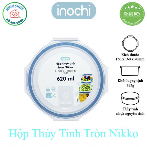[3 Size] Hộp Thủy Tinh Tròn Đựng Thực Phẩm, Hộp Cấp Đông Nikko Tròn 400ml 620ml 950ml | BigBuy360 - bigbuy360.vn