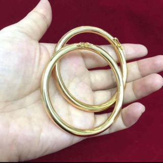 Vòng tay nữ trơn có chốt gài màu 24k trang sức cưới