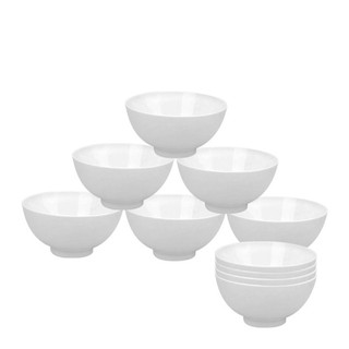 Bộ bát chén ăn cơm men trắng trơn gốm sứ bát tràng đương đại