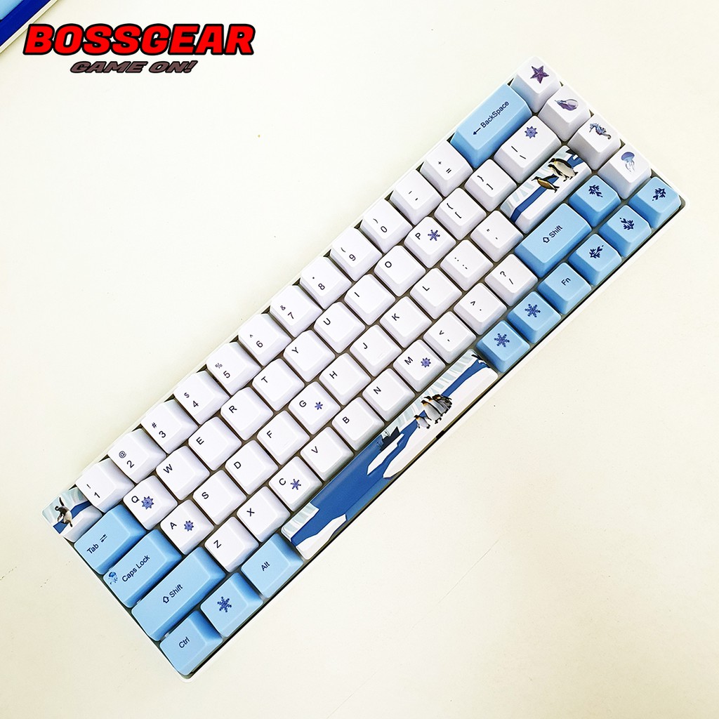 Bộ Keycaps Antarctic Penguins PBT 122 phím OEM profile chim cánh cụt nam cực ( Lắp được cho layout 65,66,68,... )