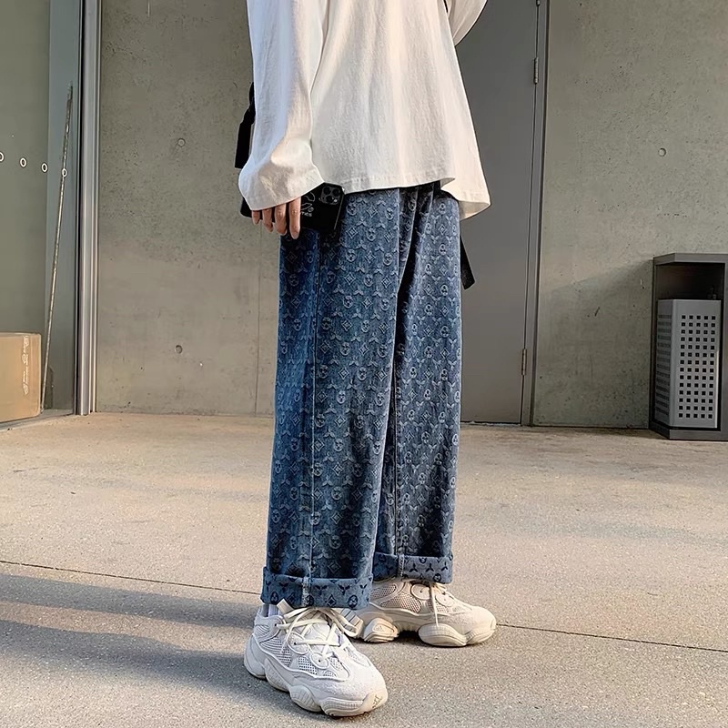 Quần Jean Baggy Nam In Họa Tiết 3S Cao Cấp - ống suông rộng, ulzzang - CÓ SẴN tại SHOP Cao Cấp | BigBuy360 - bigbuy360.vn
