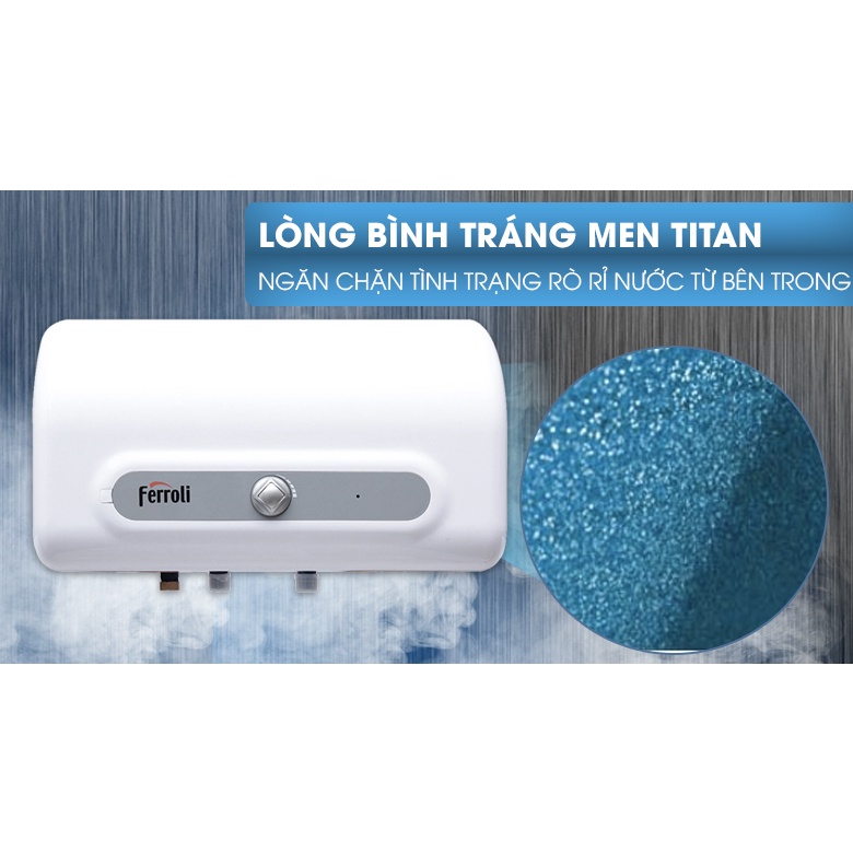 Bình nước nóng gián tiếp QQ SE lựa chọn 3 công suất, thanh đốt tráng bạc kháng khuẩn -Hàng chính hãng Ferroli