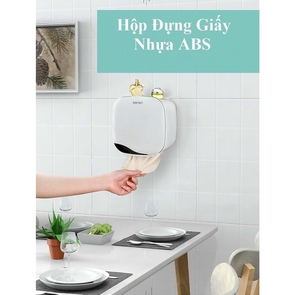Hộp Đựng Giấy Vệ Sinh OENON 2 Ngăn, Hộp Để Đồ Nhà Tắm Chống Nước Thông Minh Tiện Lợi-TẶNG KÈM MIẾNG DÁN