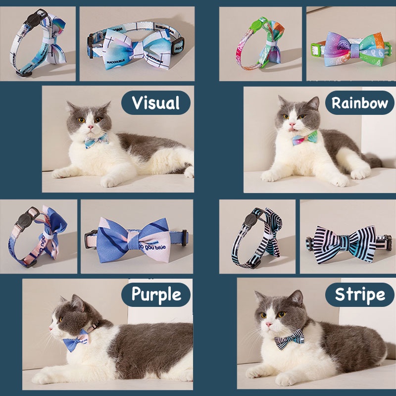 HamshMoc Vòng cổ hình nơ mềm mại dễ thương cho thú cưng