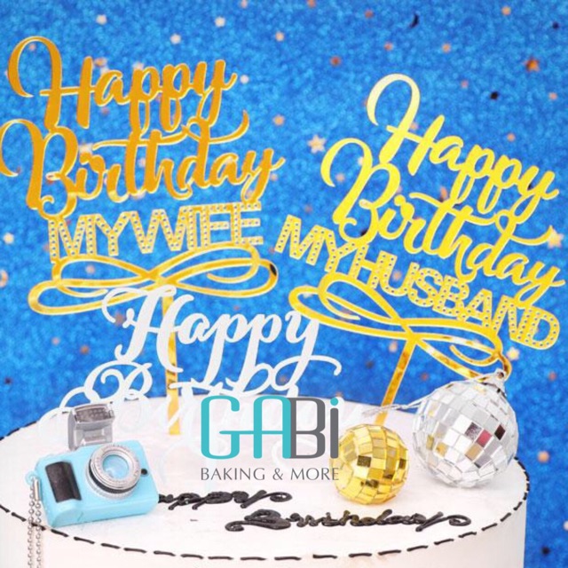 Topper mica HPBD My Husband/HPBD My Wife